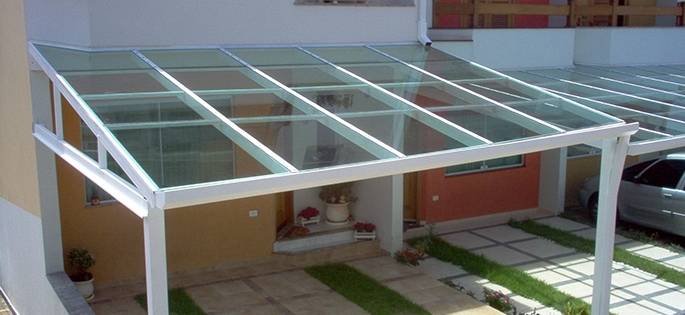 Área de Lazer com Cobertura de Vidro no Jardim Iguatemi - Cobertura de Vidro para Garagem